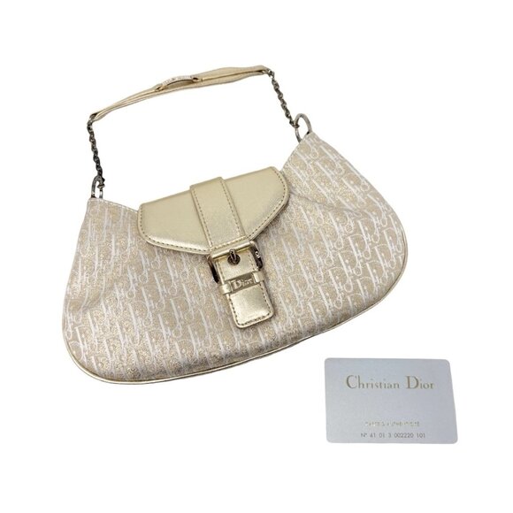 Christian Dior Vintage 2002 Trotter Monogram Chain Mini Bag Pchette [106217] - Picture 5 of 16